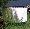 W�sche h�ngt an W�scheleine