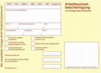 Krankmeldung - gelber Schein