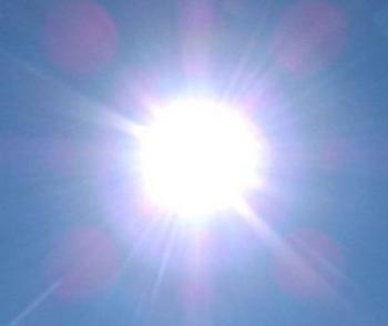 Die Sonne von der Erde fotografiert
