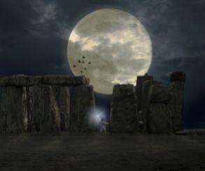 Vollmond über Stonhenge